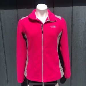 The north face pink grey fleece zip up jacket M